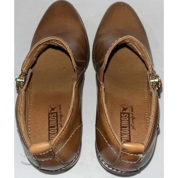 $200 PIKOLINOS LLANES Women’s Booties with Mid Heel Brandy Size EU 36 US 5.5 - Picture 6 of 9
